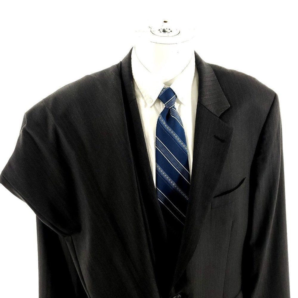Jos A Bank Signature Wool 2 Button 2 Piece Suit 44L Or Slim 46L Gray 41/31 Herri